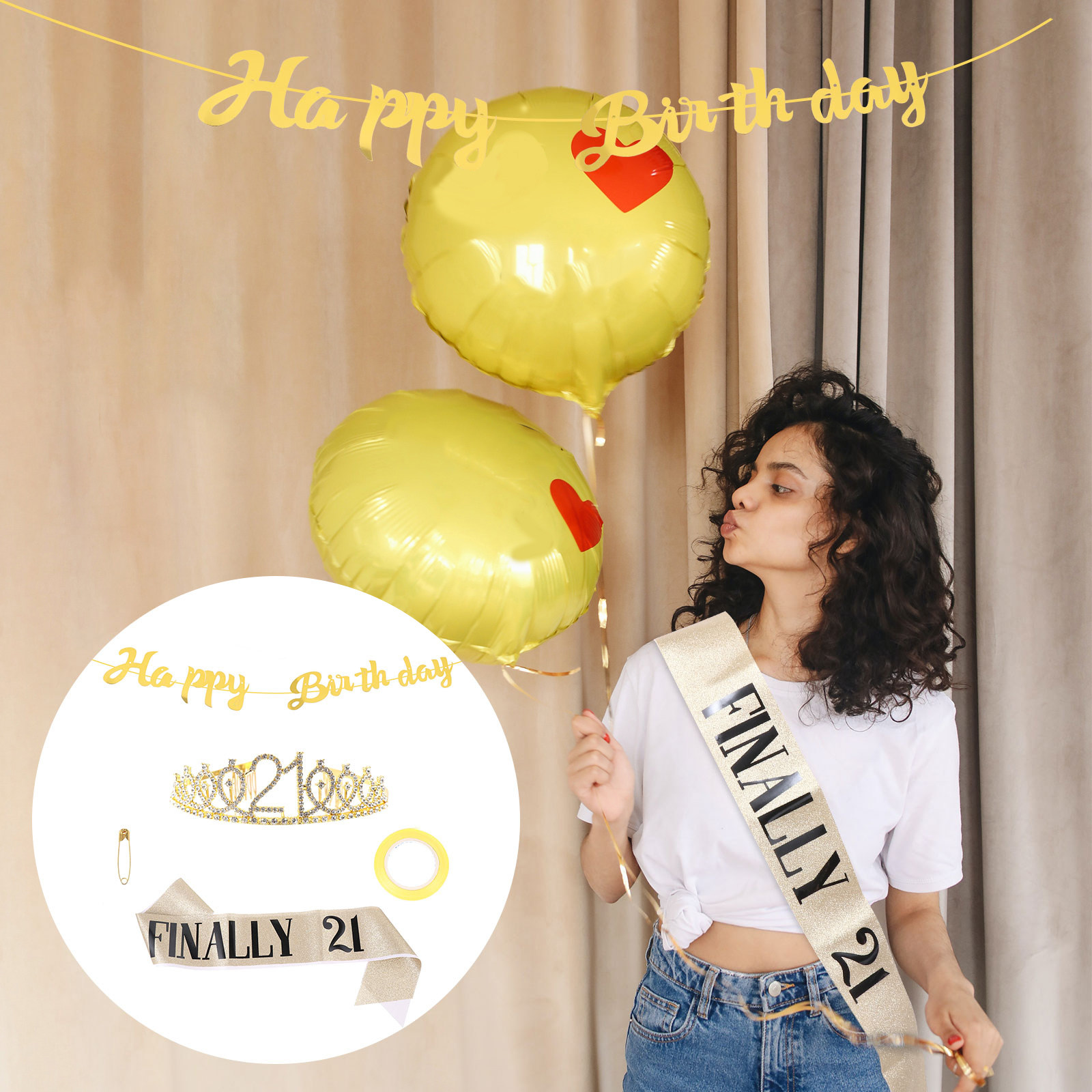 1 zestaw błyszczącej korony ur – Birthday Sash Glitter recenzja i cena