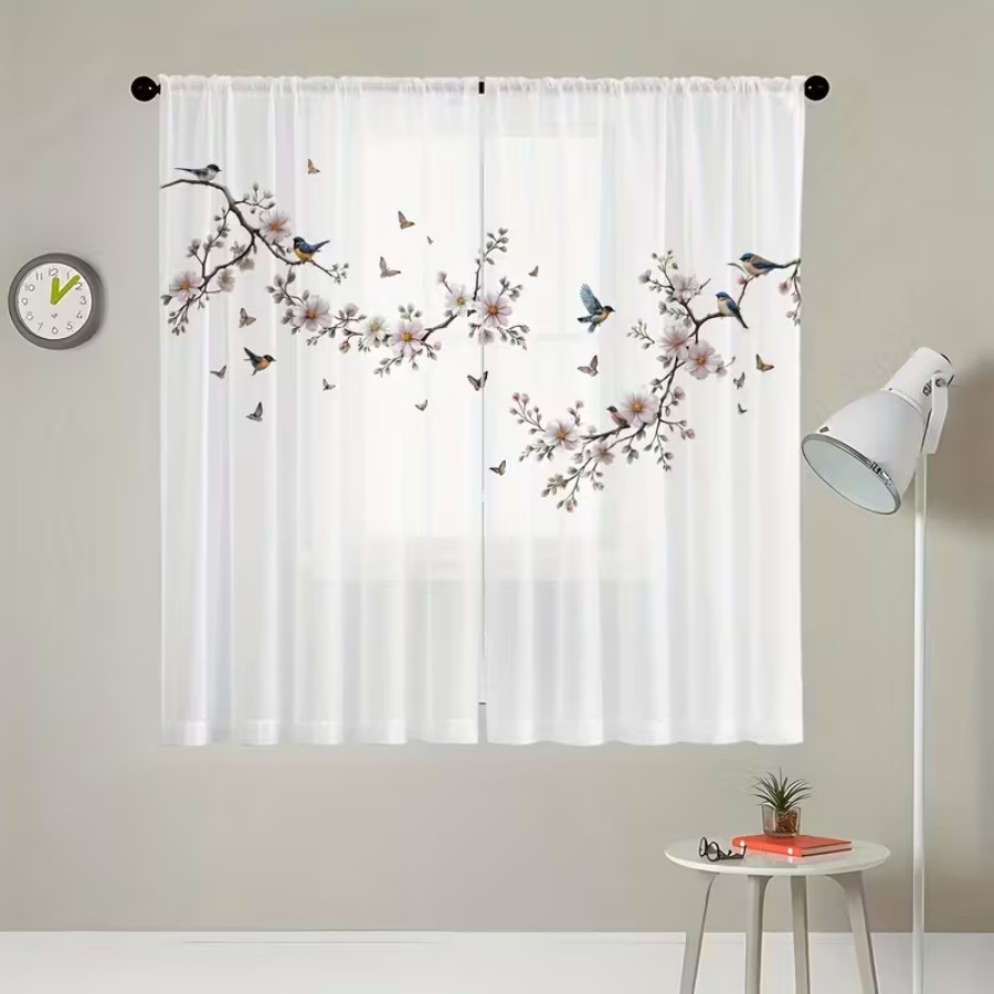 2 szt. Przezroczyste zasłony z – Flower Wall Panel recenzja i cena