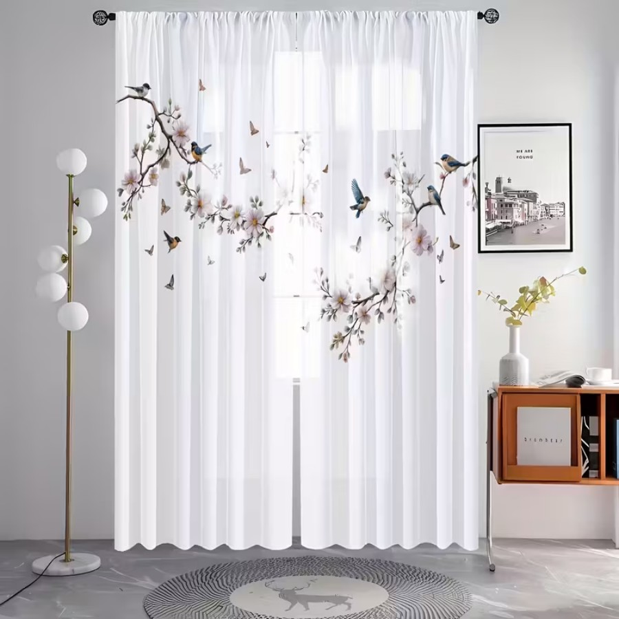 2 szt. Przezroczyste zasłony z – Flower Wall Panel recenzja i cena